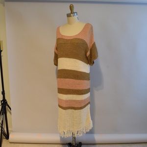 Anthropologie Isy & Ki Fringed Sandstripe Dress